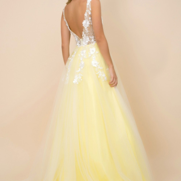 V-Neckline Jewel Bodice Sleeveless Dress NXF339 - Picture 2 of 4